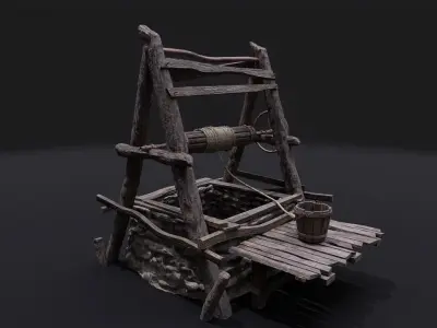 Realistic Water Well Low-poly 3D model