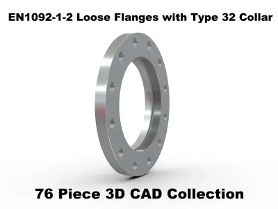 EN1092-1-2 Loose Flanges with Type 32 Collars 3D model