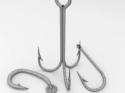 Fishing Hooks 3D model