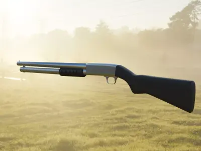 Shotgun in field Free 3D model