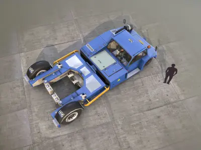 Towbarless Aircraft Tractors LTD TPX-200-S blue Low-poly 3D model