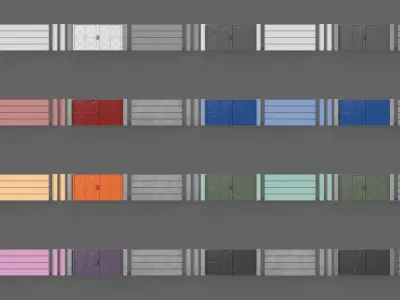 PBR Gate and Wall 1 Low-poly 3D model