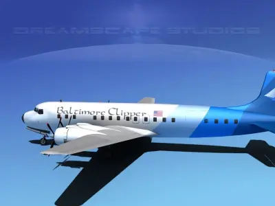 Douglas DC-7C Baltimore Clipper 3D model