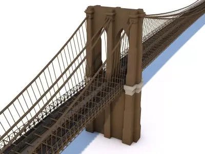 Brooklyn Bridge Low-poly 3D model
