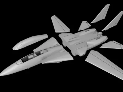 F-14 TOMCAT SCALE 1-72 PRINTABLE STL FILES 3D print model