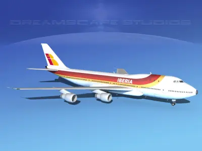 Boeing 747-100 Jumbo Jet Iberia 3D model