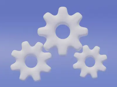 Cartoon Cute Gear 3D model