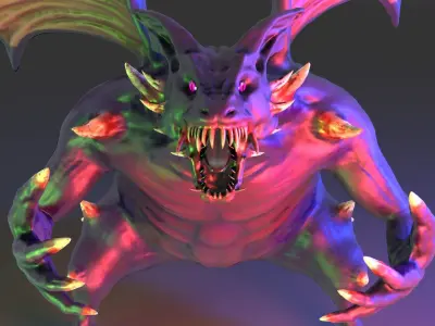 Demon Dragon Low-poly 3D model