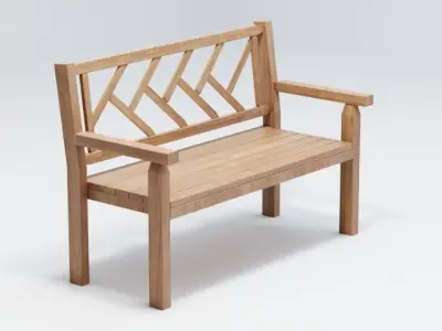 Tahawus Wooden Garden Bench 3D model