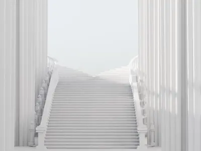 medieval palace stair Low-poly 3D model