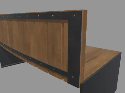 Low Poly Bench 016 Low-poly 3D model