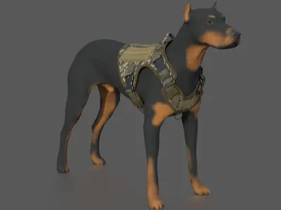TACTICAL VEST FOR DOG 3D model