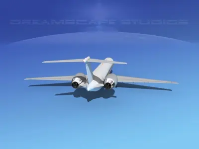 McDonnell Douglas MD83 Unmarked 1 3D model