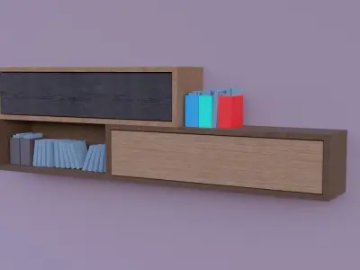 Book Shelf  Free low-poly 3D model