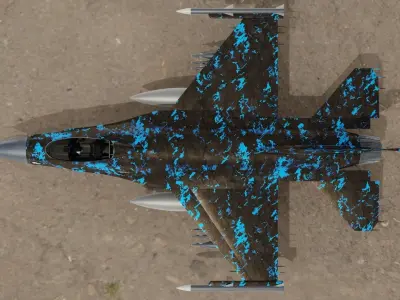 F 16 3D model fighter jet camouflage Low-poly 3D model