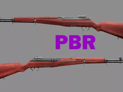 M1 Garand Rifle C127H Mauser Low-poly 3D Model Low-poly 3D model