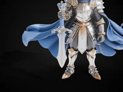 Stylized Sword - Ceremonial Royal Throneblade - Game Ready 3D model