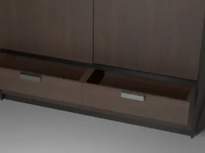 Wardrobe - dark wood Free 3D model