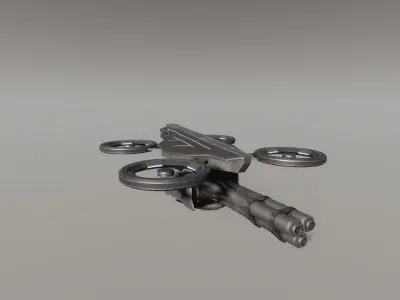 Sci-Fi Combat Drones Pack Low-poly 3D model