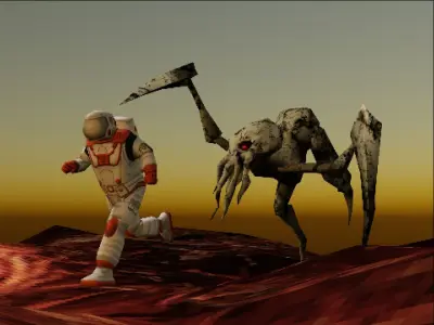 PS1 low poly Alien Monster Low-poly 3D model