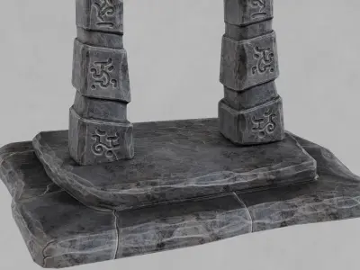 Ancient Stone Gate or Portal Low-poly 3D model