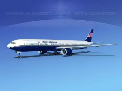 Boeing 777-300 MP North American 3D model