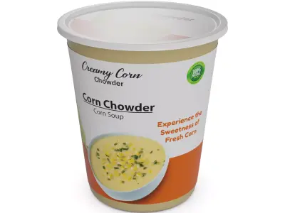 Soups and broths Corn Chowder Low-poly 3D model