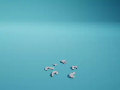 Statue Octopus Ruined Pieces Free low-poly 3D model