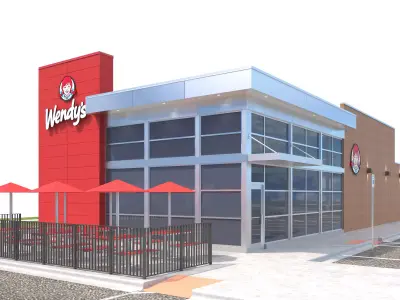 Retail-046 Wendys-003 With Site 3D model