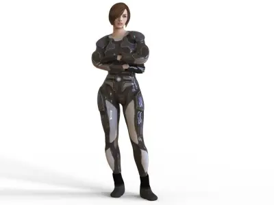 Sci Fi Woman Low-poly 3D model