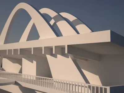 GHANA INDEPENDENCE SQUARE ARC Low-poly 3D model