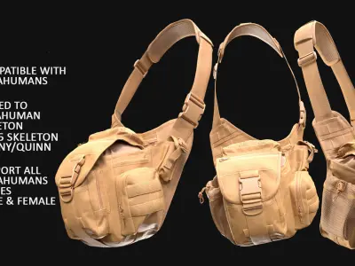 Shoulder Bag 126 - All MH Bodies and UE5 Skeletons - Rigged Low-poly 3D model