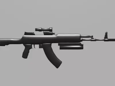 game ready AK 12 Low-poly 3D model