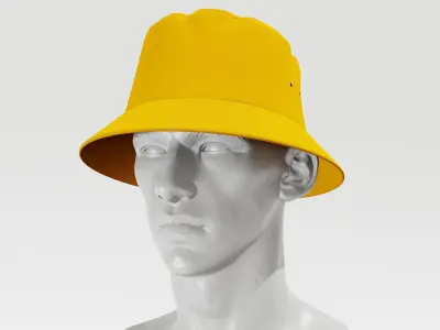 Bucket Hat - Yellow PBR 4K Low-poly 3D model