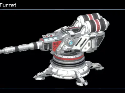 Laser Turret Low-poly 3D model