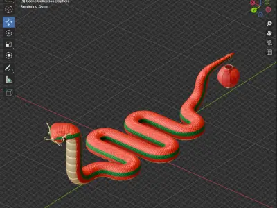 Chinese New Year Of Serpent 3D Design Element 3D model