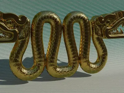 Ancient double headed snake 3D print model