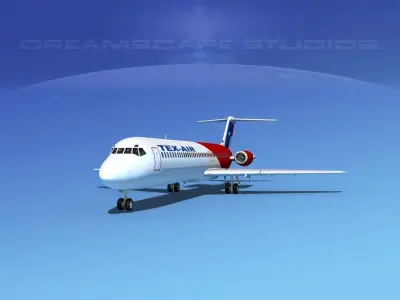 Douglas DC-9-40 Texair 3D model
