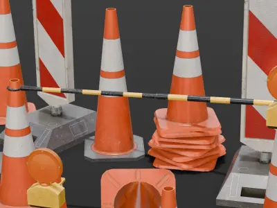 Traffic Asset Pack 3D Model Low-poly 3D model