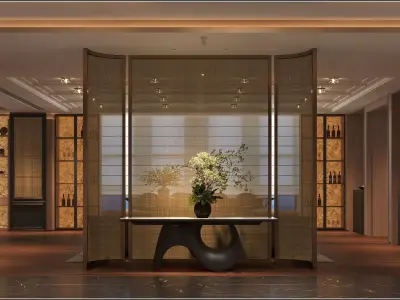 Modern Luxury Private Office Interior Scene 3D model