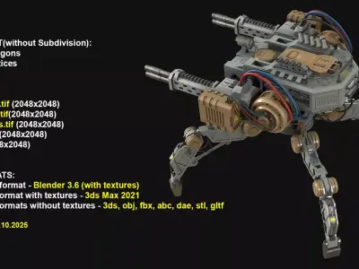 Walking Turret Concept-1-Grey 3D model