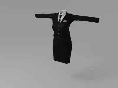 General Woman Uniform Low-poly 3D model