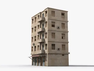 Arab Middle East Building x9 Low-poly 3D model