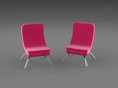 Chair two chairs Free low-poly 3D model