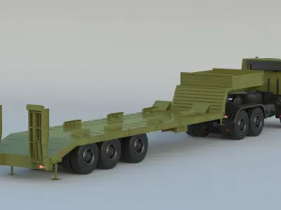 Kamaz-65225 Tank Transporter 3D model