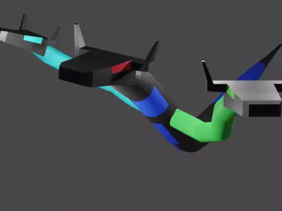 3 headed worm 3D model