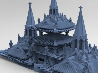 General Warlord Temple Roof grand 2 3D model