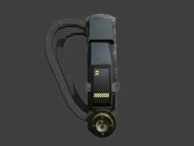Sci-Fi Carbon Fiber Backpack - Character Design Low-poly 3D model