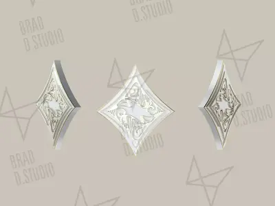 Playing Cards Symbols Pro Vector Diamond Platinum and Golden 3D model