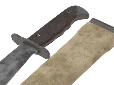 Bolo Knife Low-poly 3D model